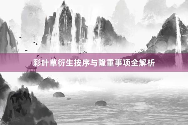 彩叶草衍生按序与隆重事项全解析